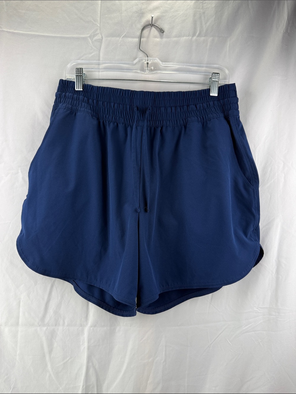 Lands' End Women’s Size Large Lined Deep Blue Drawstring Athletic Swim Shorts